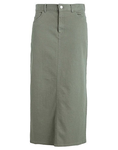 MAX&Co. Denim skirt Military green 97% Cotton, 3% Elastane