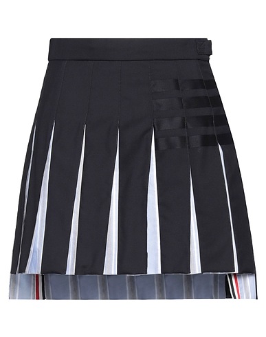 THOM BROWNE Mini skirt Midnight blue 100% Wool, Cotton
