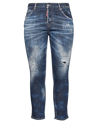 DSQUARED2 Denim trousers Blue 98% Cotton, 2% Elastane, Calfskin
