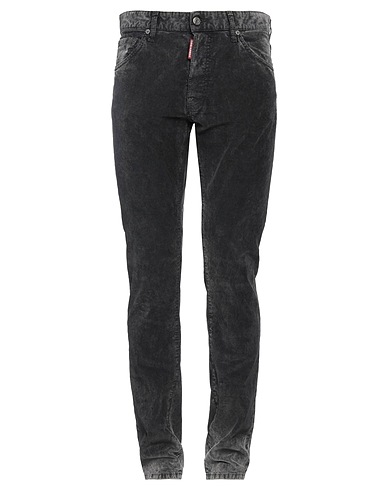 DSQUARED2 Casual pants Charcoal 97% Cotton, 3% Elastane, Calfskin