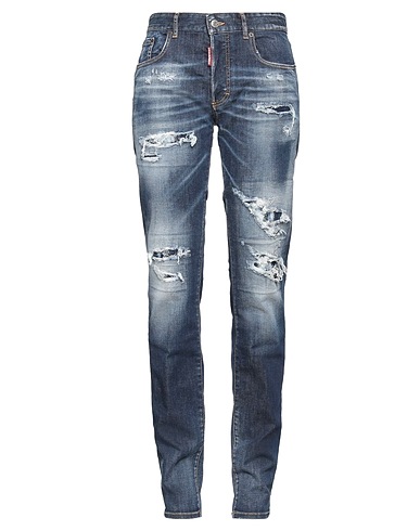 DSQUARED2 Denim trousers Blue 92% Cotton, 6% Elastomultiester, 2% Elastane, Calfskin