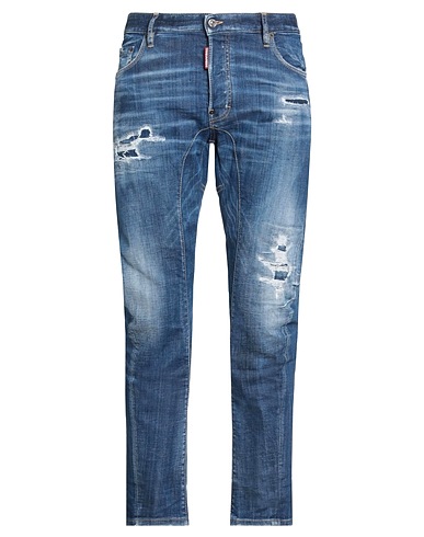 DSQUARED2 Denim trousers Blue 98% Cotton, 2% Elastane, Calfskin