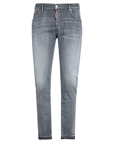 DSQUARED2 Denim trousers Grey 92% Cotton, 6% Elastomultiester, 2% Elastane, Calfskin