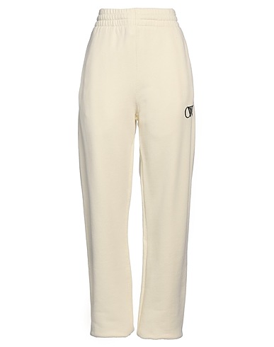 OFF-WHITE™ Pantalon Blanc cassé 100% Coton