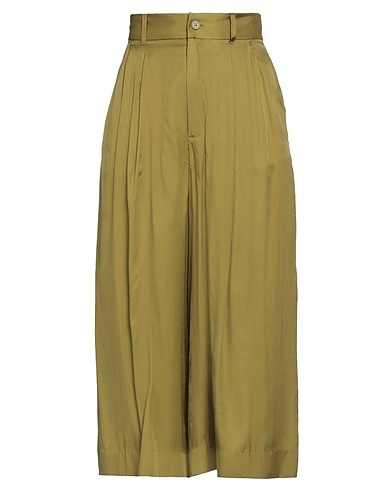 EQUIPMENT Casual trouser Military green 63% Viscose, 37% Silk