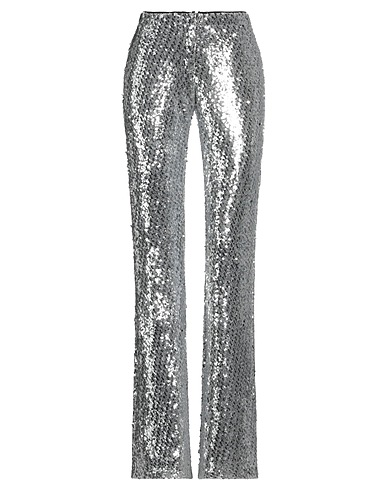 PINKO Casual trouser Silver 93% Polyester, 7% Elastane, Viscose