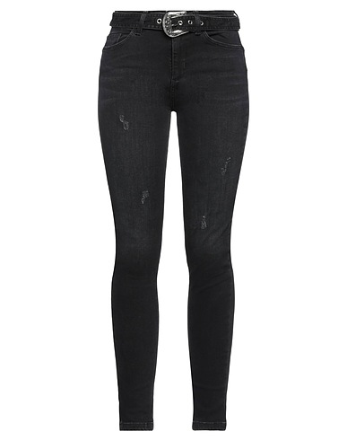 LIU •JO Denim pants BETTER DENIM Black 98% Cotton, 2% Elastane