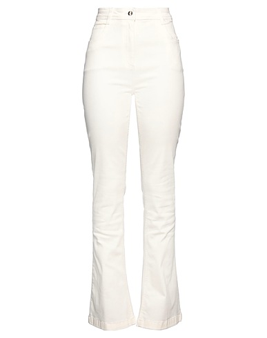 LIU •JO Denim pants Ivory 98% Cotton, 2% Elastane