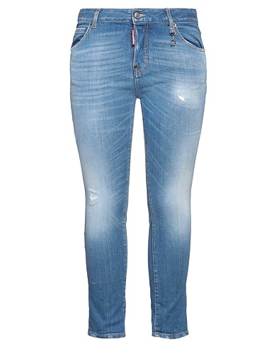 DSQUARED2 Jeans Blau 99% Baumwolle, 1% Elastan, Kalbsleder