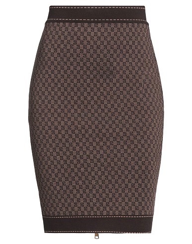 BALMAIN Mini skirt Brown 80% Merino Wool, 20% Polyamide, Elastane