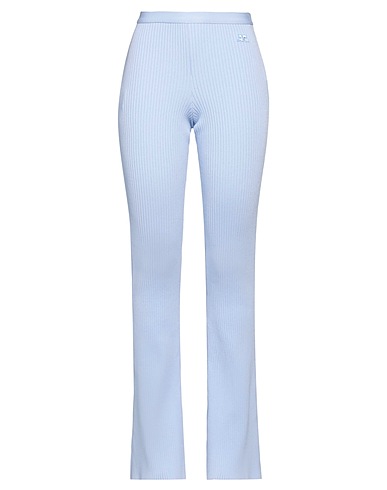 COURRÈGES Casual trouser Sky blue 70% Viscose, 30% Polyester