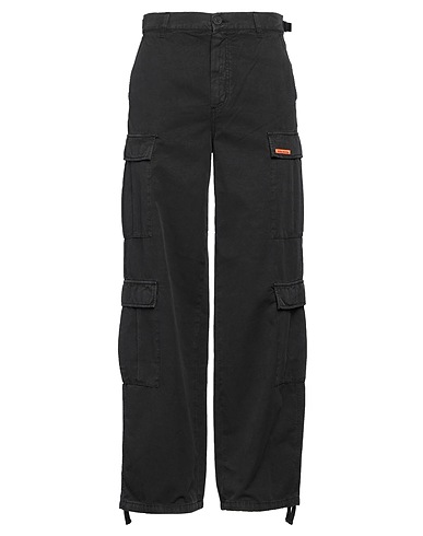 HERON PRESTON Pantalone Nero 80% Cotone, 20% Lino