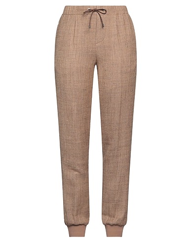 RALPH LAUREN COLLECTION Casual pants Camel 35% Silk, 33% Linen, 32% Wool, Polyester, Elastane