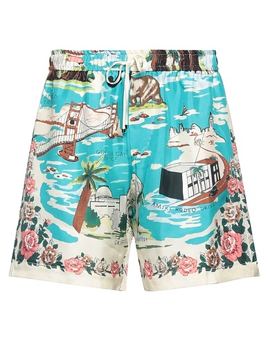 AMIRI Shorts & Bermuda Turquoise 100% Silk
