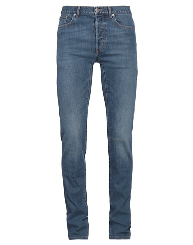 DIOR HOMME Pantalon en jean Bleu 83% Coton, 16% Polyester, 1% Élasthanne, Cuir de veau