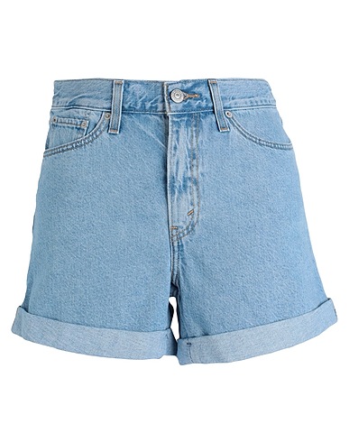 LEVI'S Denim shorts ROLLED 80S MOM SHORTS MED INDIGO - FLAT FINISH
 Blue 100% Cotton