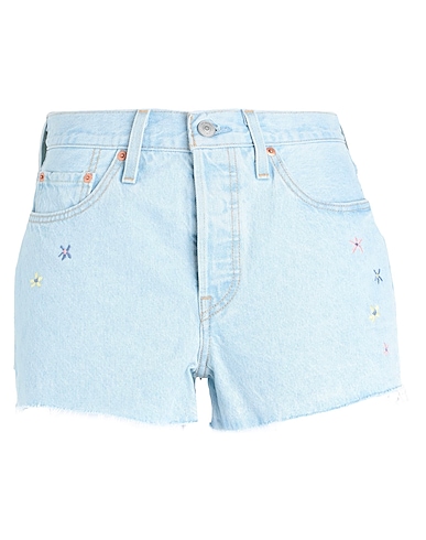 LEVI'S Denim shorts 501® ORIGINAL SHORT LIGHT INDIGO - WORN IN
 Blue 100% Cotton