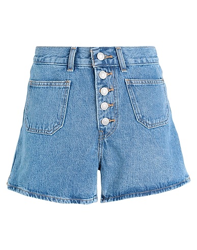 LEVI'S Denim shorts 80S MOM SHORT PATCH PCKT MED INDIGO - WORN IN
 Blue 100% Cotton