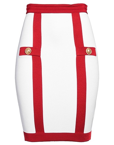 BALMAIN Mini skirt Off white 93% Viscose, 7% Polyamide