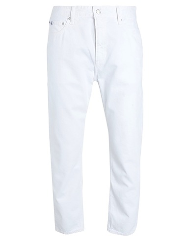 CALVIN KLEIN JEANS Denim trousers White 100% Recycled cotton
