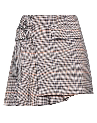 DONDUP Mini skirt Light brown 63% Polyester, 34% Viscose, 3% Elastane