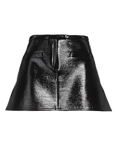 COURRÈGES Mini skirt Black 88% Cotton, 10% Polyurethane, 2% Elastane