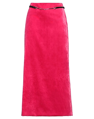 GUCCI Long skirt Fuchsia 72% Viscose, 28% Silk, Lambskin