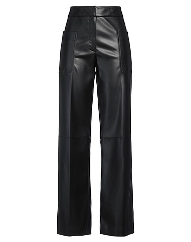 STELLA McCARTNEY Pantalone Nero 100% Poliestere, Spalmato poliuretano