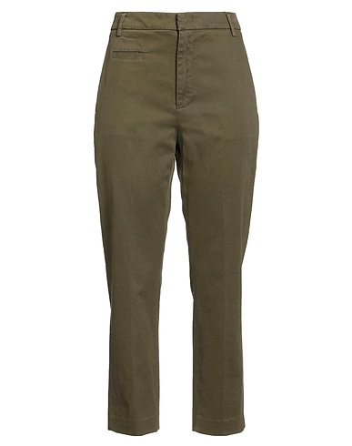 DONDUP Casual pants Dark green 98% Cotton, 2% Elastane