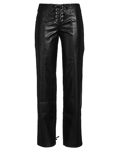 ROTATE BIRGER CHRISTENSEN Casual trouser Black 100% Viscose, Polyurethane coated