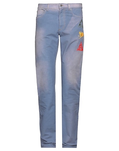 DIOR 5-pocket Sky blue 100% Cotton, Calfskin