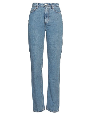 BURBERRY Denim trousers Blue 100% Cotton, Calfskin