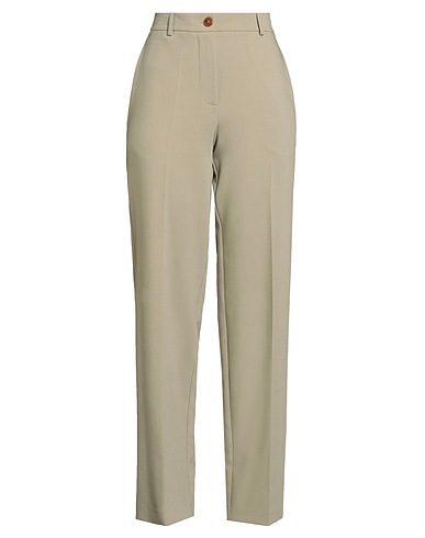 ALYSI Casual pants CRÈME Sage green 71% Polyester, 22% Viscose, 7% Elastane