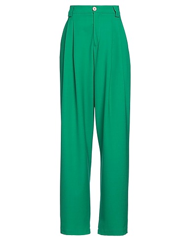 ALYSI Casual trouser CHOCOLAT Green 53% Polyester, 43% Virgin Wool, 4% Elastane