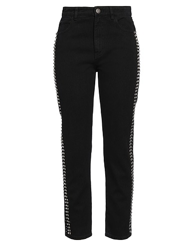 PINKO Denim pants Black 100% Cotton, Copper, Zamak, Aluminum