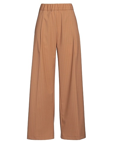 SEMICOUTURE Pantalone Cammello 54% Poliestere, 44% Lana Vergine, 2% Elastan