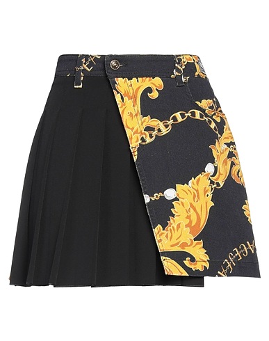 VERSACE JEANS COUTURE Denim skirt Black 97% Cotton, 3% Elastane