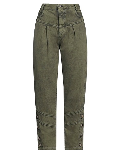 SIMONA CORSELLINI Casual pants Military green 100% Cotton