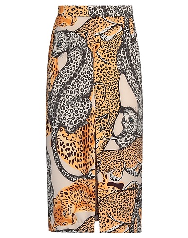 5 PROGRESS Midi skirt Beige 88% Polyester, 12% Elastane