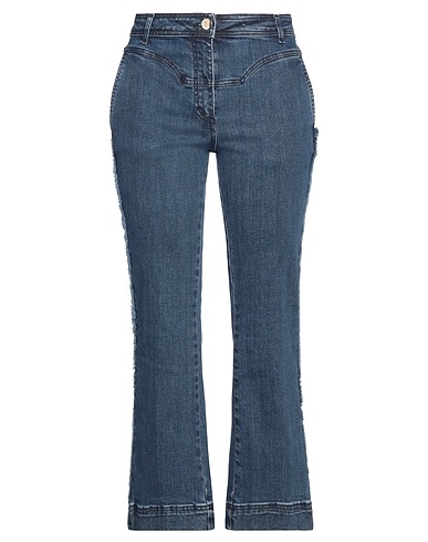 SIMONA CORSELLINI Denim pants BLU 98% Cotton, 2% Elastane