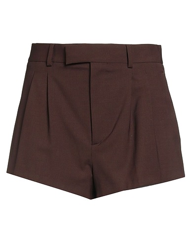 VALENTINO GARAVANI Shorts & Bermuda Dark brown 53% Polyester, 43% Virgin Wool, 4% Elastane