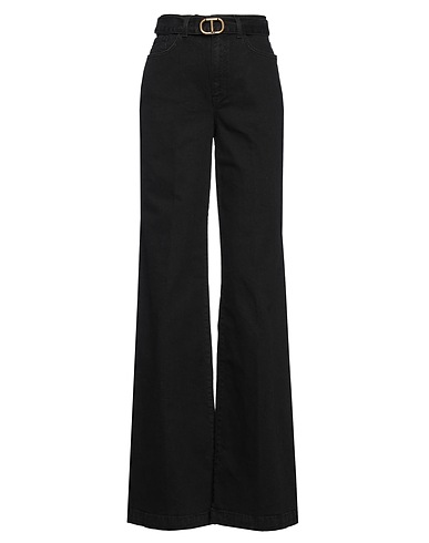 TWINSET Denim trousers Black 98% Cotton, 2% Elastane