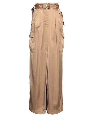 DRIES VAN NOTEN Long skirt Khaki 60% Cupro, 40% Cotton