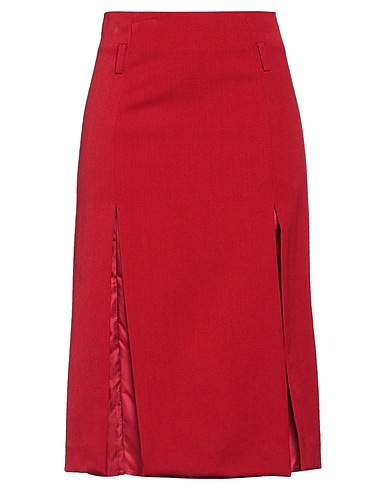 VICTORIA BECKHAM Midi skirt Burgundy 55% Polyester, 45% Virgin Wool