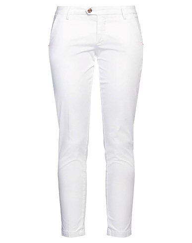 ENTRE AMIS Casual pants White 98% Cotton, 2% Elastane
