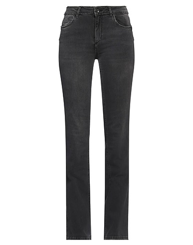 LIU •JO Denim trousers Black 98% Cotton, 2% Elastane