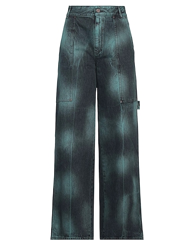 STELLA McCARTNEY Wide & Flare VERDE PETROLIO 99% Cotton, 1% Polyester, Viscose, Polyurethane resin