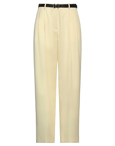JIL SANDER パンツ パステルイエロー ウール 100% / 牛革