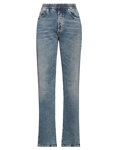 HERON PRESTON Denim trousers Blue 78% Cotton, 20% Hemp, 2% Rubber