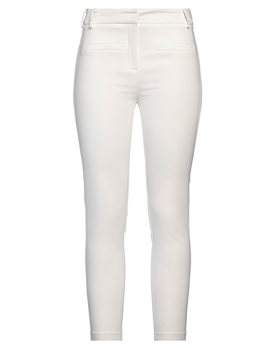 BIANCOGHIACCIO Casual trouser White 65% Cotton, 32% Polyester, 3% Elastane
